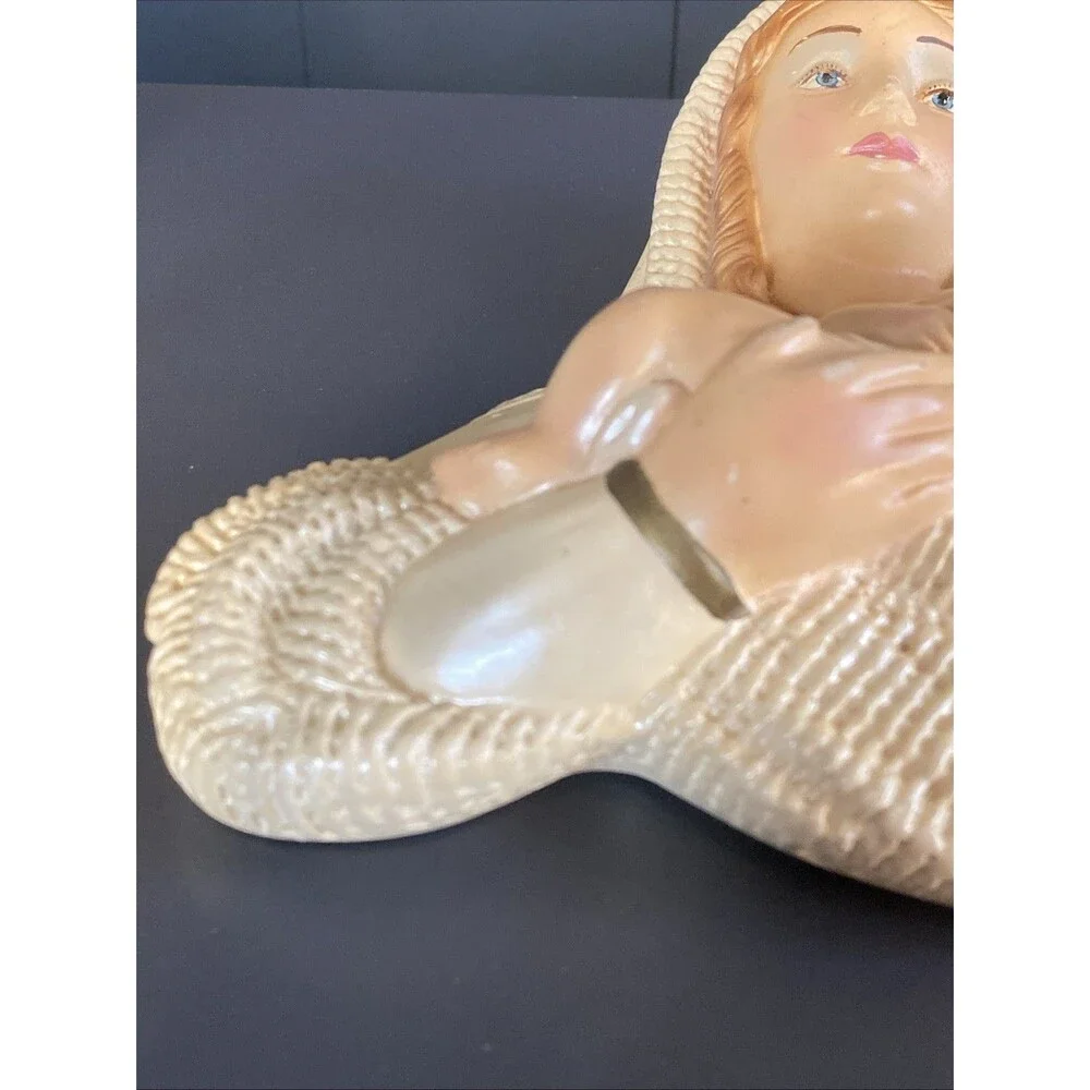 Vintage Virgin Mary Madonna Baby Jesus Wall Hanging Chalk Ware Religious 9